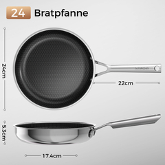 Naturepan Diamond-Titanium Keramik-Edelstahlpfanne Set