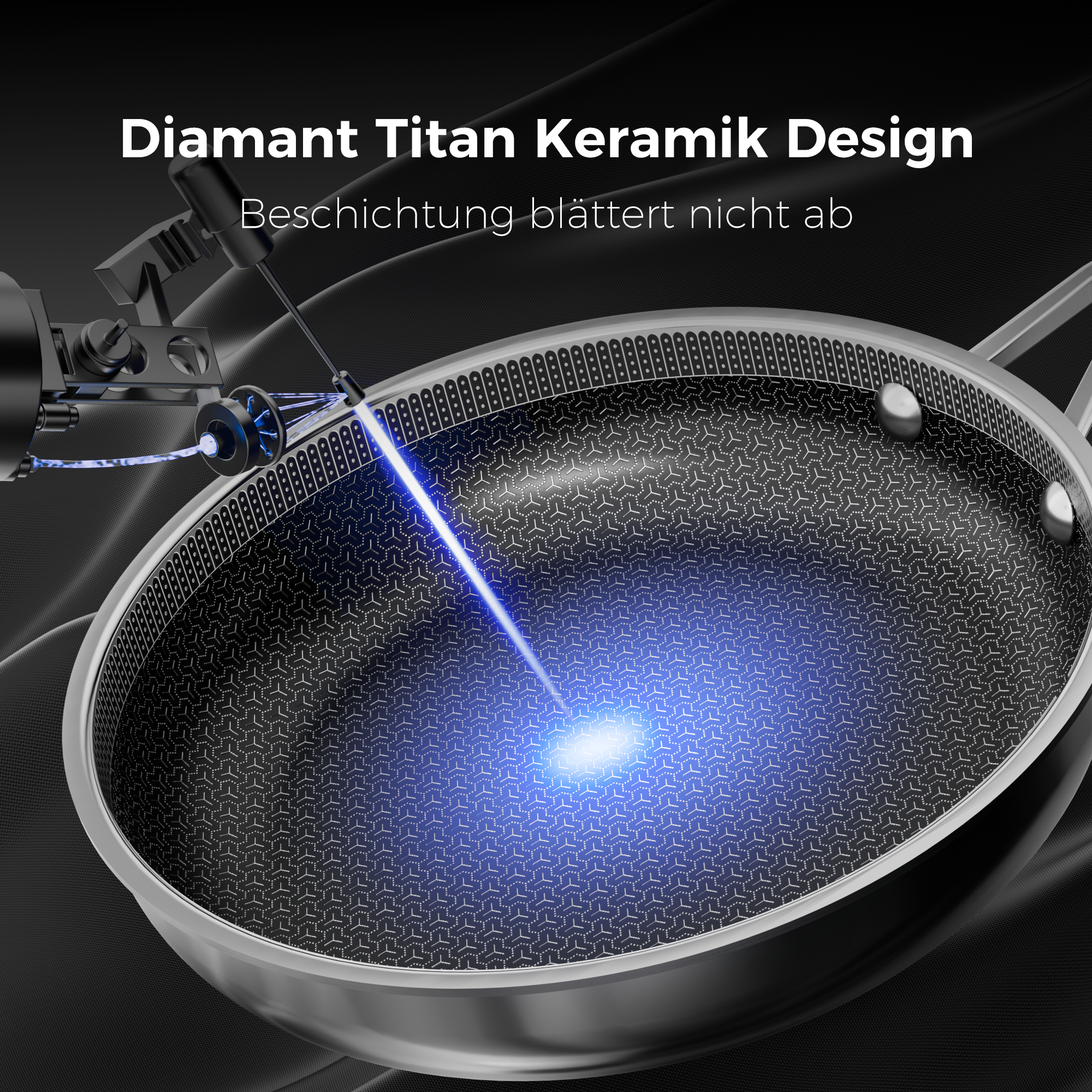 Naturepan Diamond-Titanium Keramik-Edelstahlpfanne Set