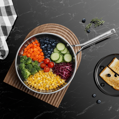 Naturepan Diamond-Titanium Keramik-Antihaft Pfanne Edelstahl mit Deckel