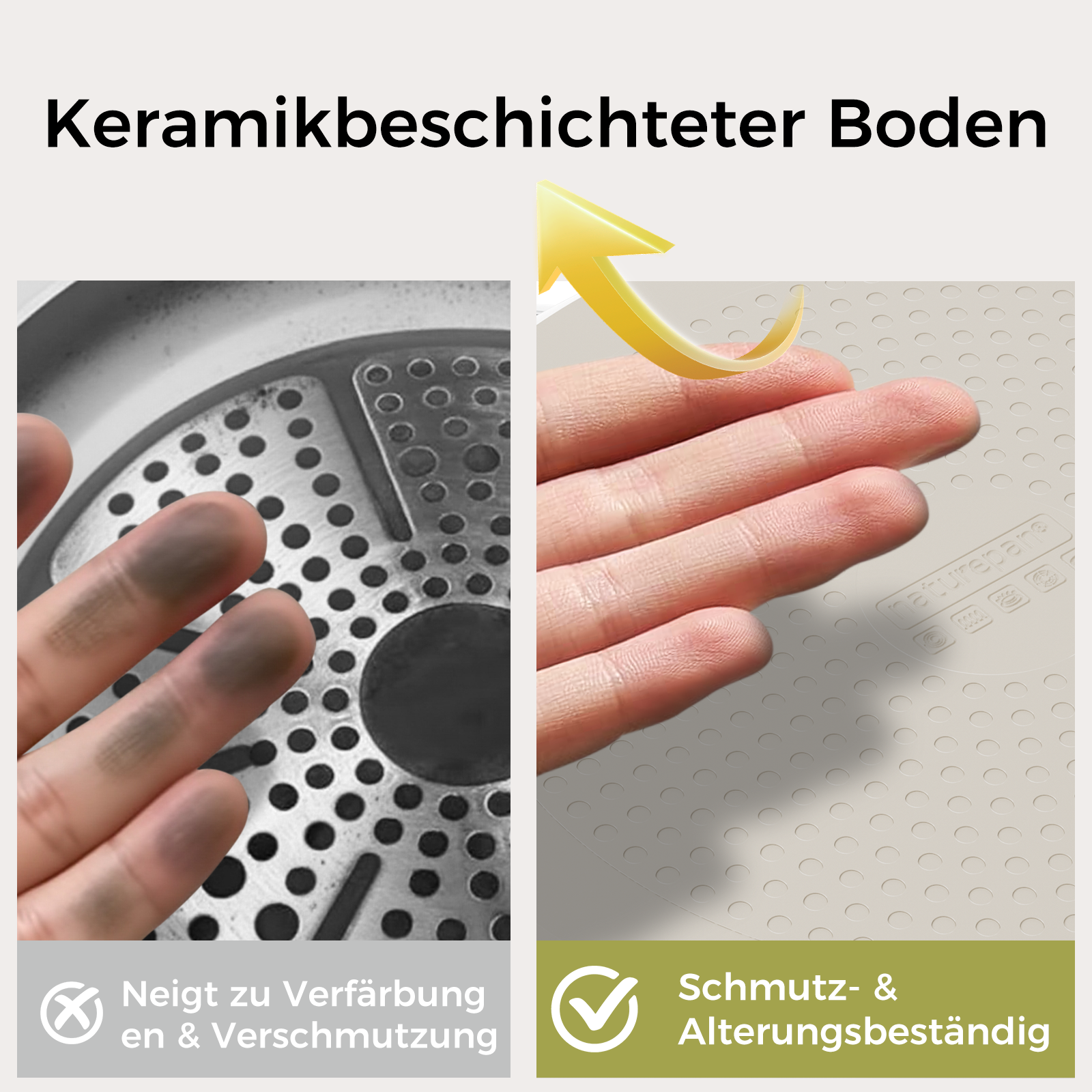 Diamond-Titanium Antihaft-Bratpfanne Funktionsdiagramm