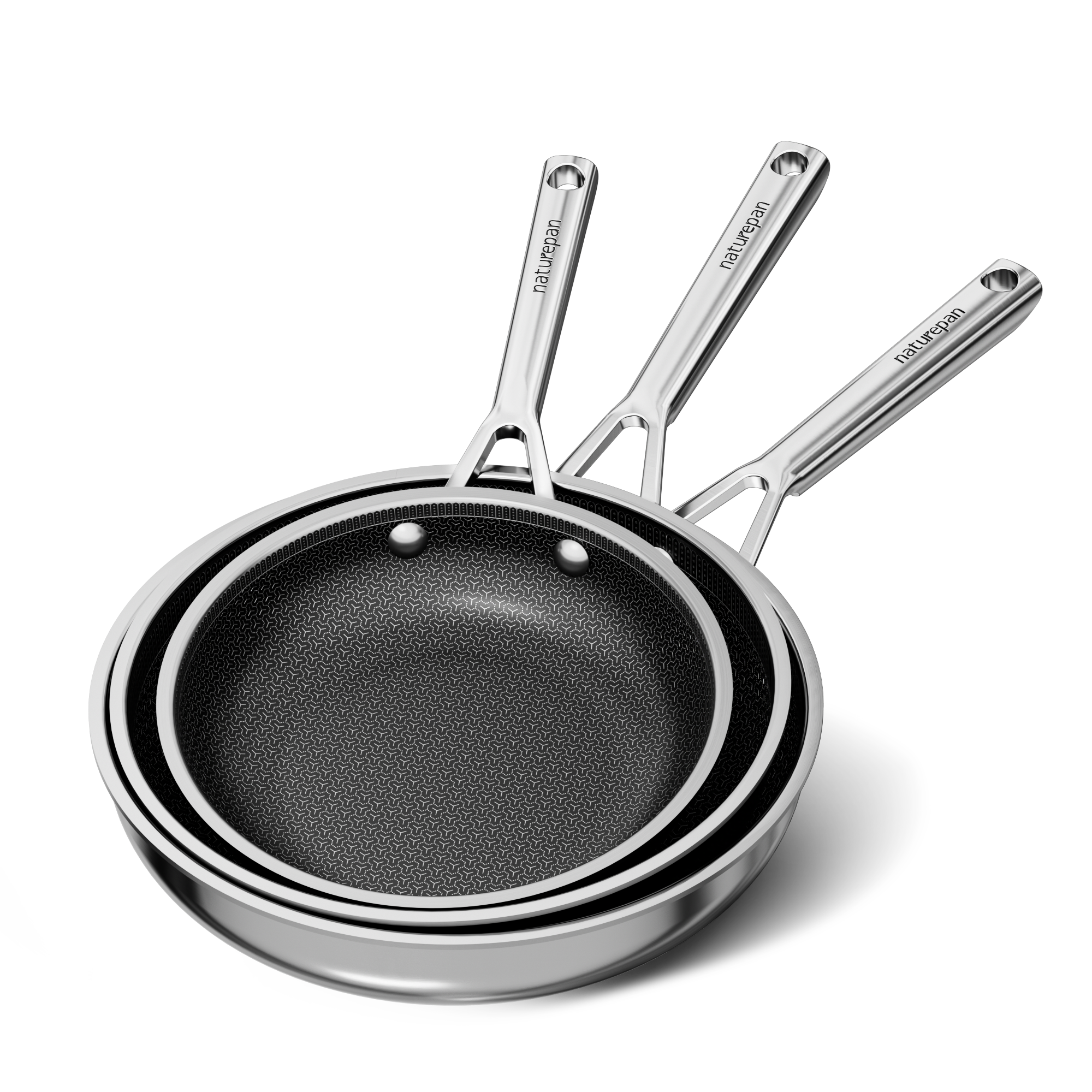 Naturepan Diamond-Titanium Keramik-Edelstahlpfanne Set