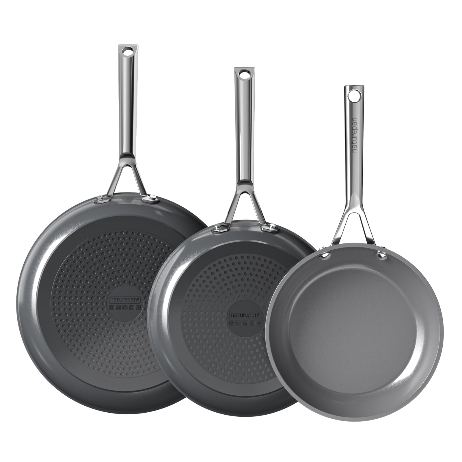 Naturepan Diamond-Titanium Keramik Bratpfannen Set