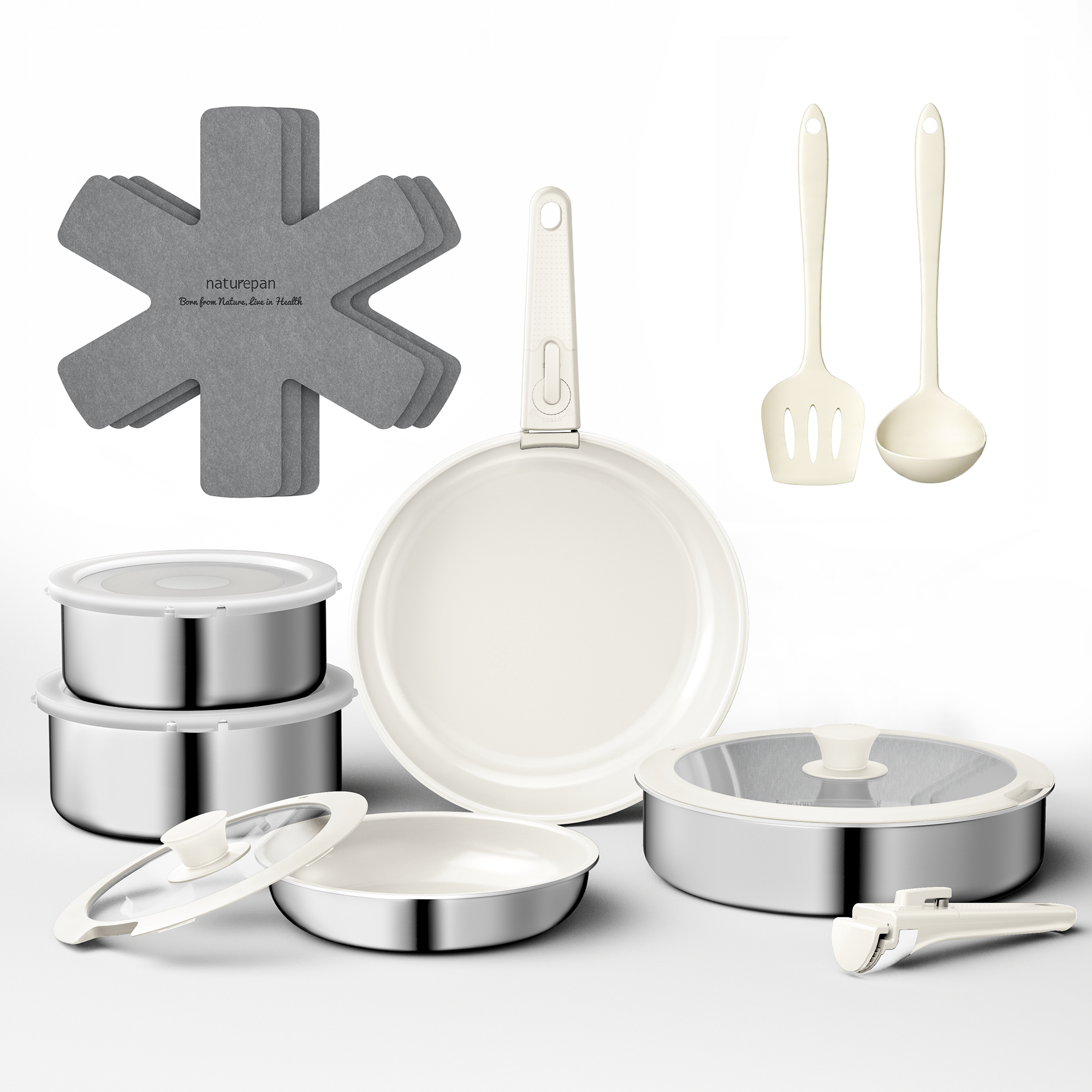 Naturepan 16-Teilig Keramik Kochgeschirr Set