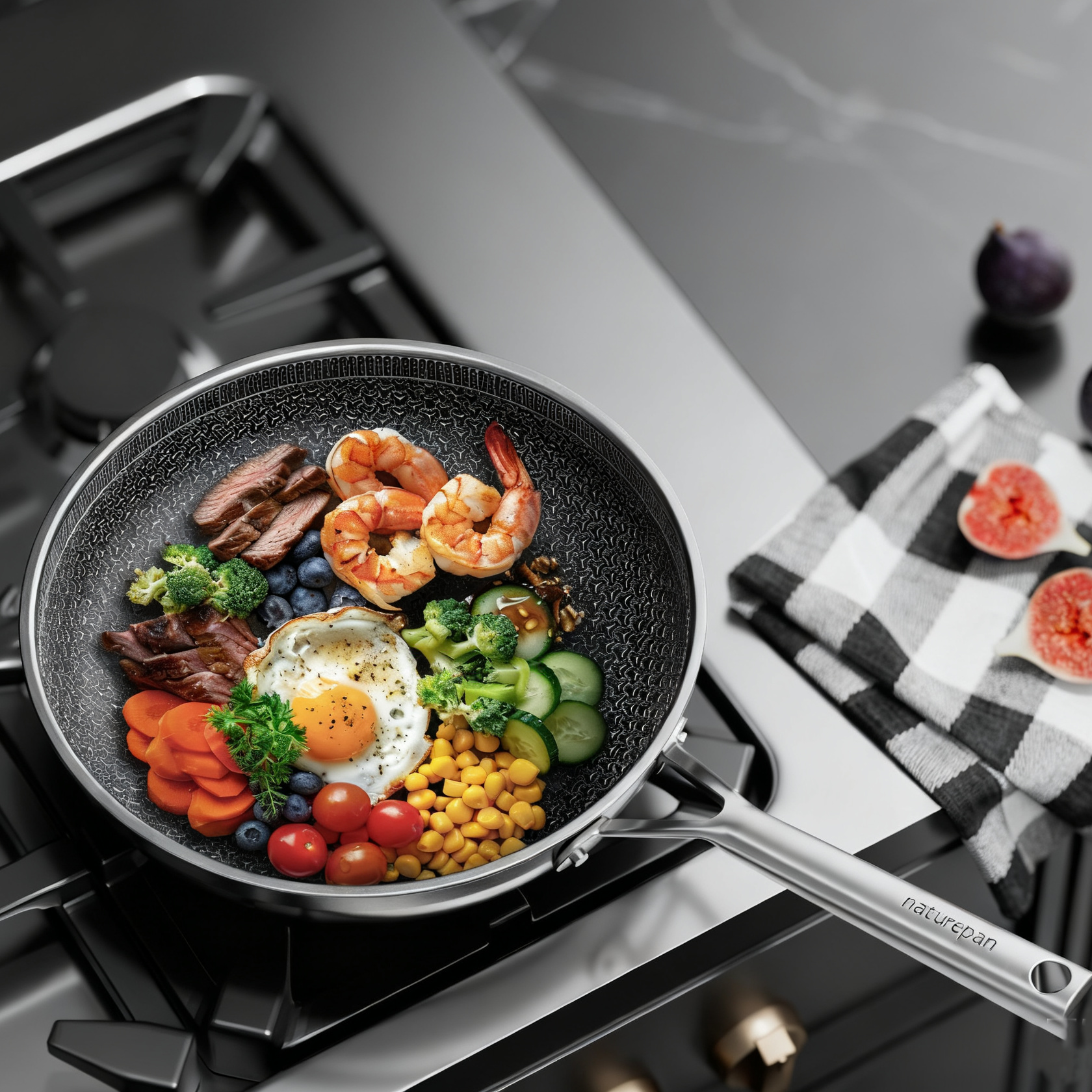 Naturepan Diamond-Titanium-Keramik-Edelstahlpfanne-Set image