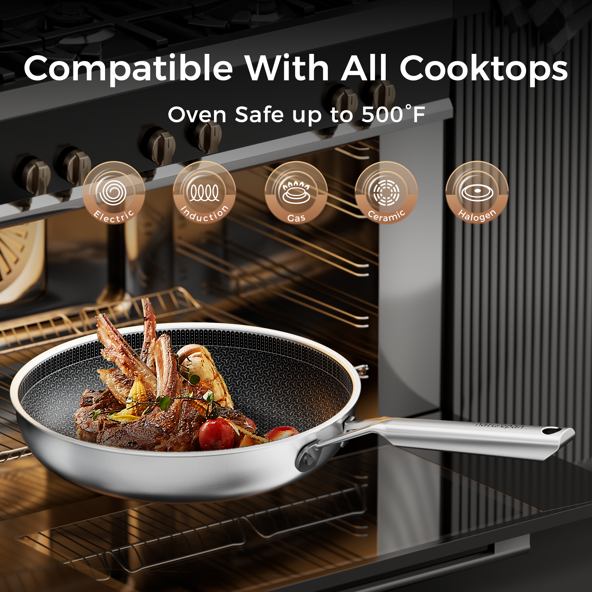 Edelstahl-Keramik-Antihaftpfanne Szenebild Szenebild