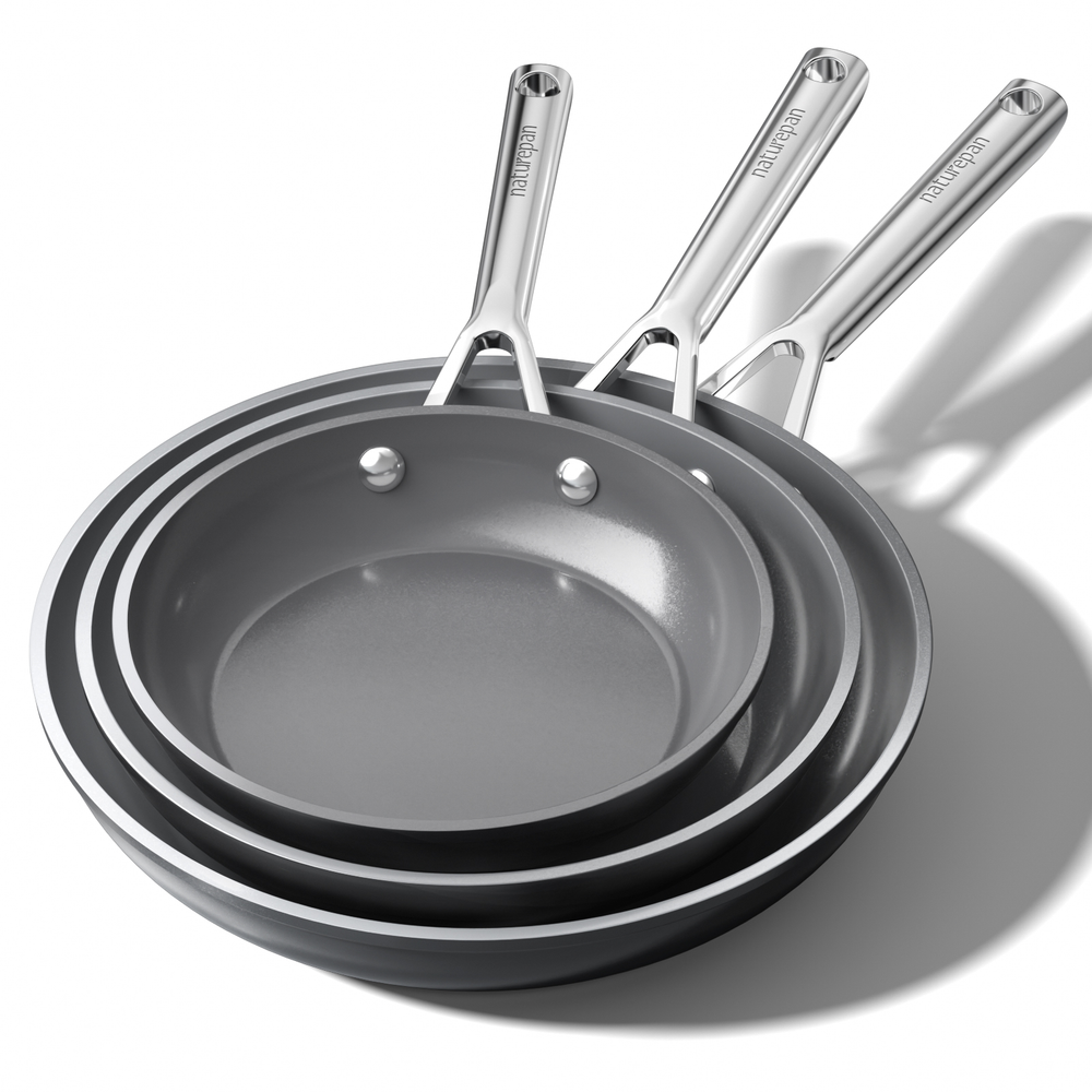 Naturepan Diamond-Titanium Keramik-Bratpfannen-Set.